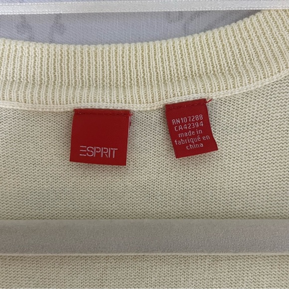 ESPRIT Y2K Schoolboy Preppy Argyle Sweater Long Vest With Snaps Size Medium - Picture 8 of 13
